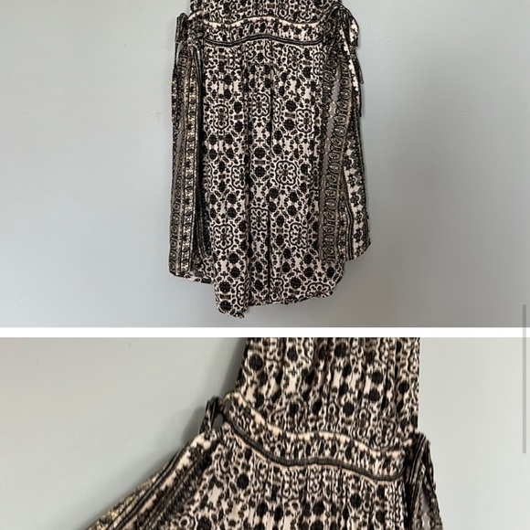 Free People Black and Cream Floral Tunic - Picture 2 of 3